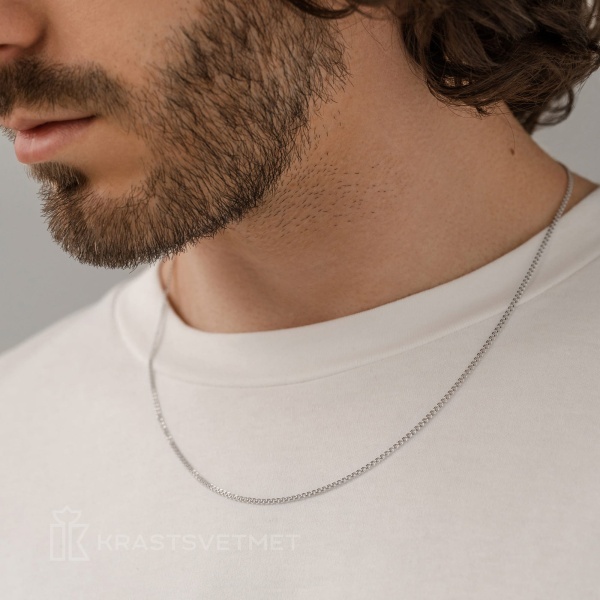 Цепь из белого золота, плетение «Love»